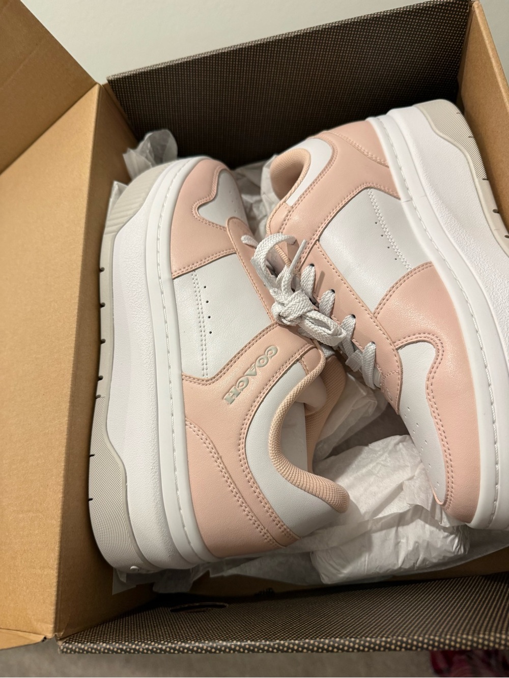 Coach Women's Pink & White Platform Sneakers Size 10 NEW - Picture 13 of 15
